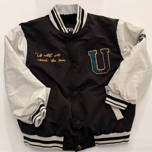 Zara Kids Black and White Letterman Jacket